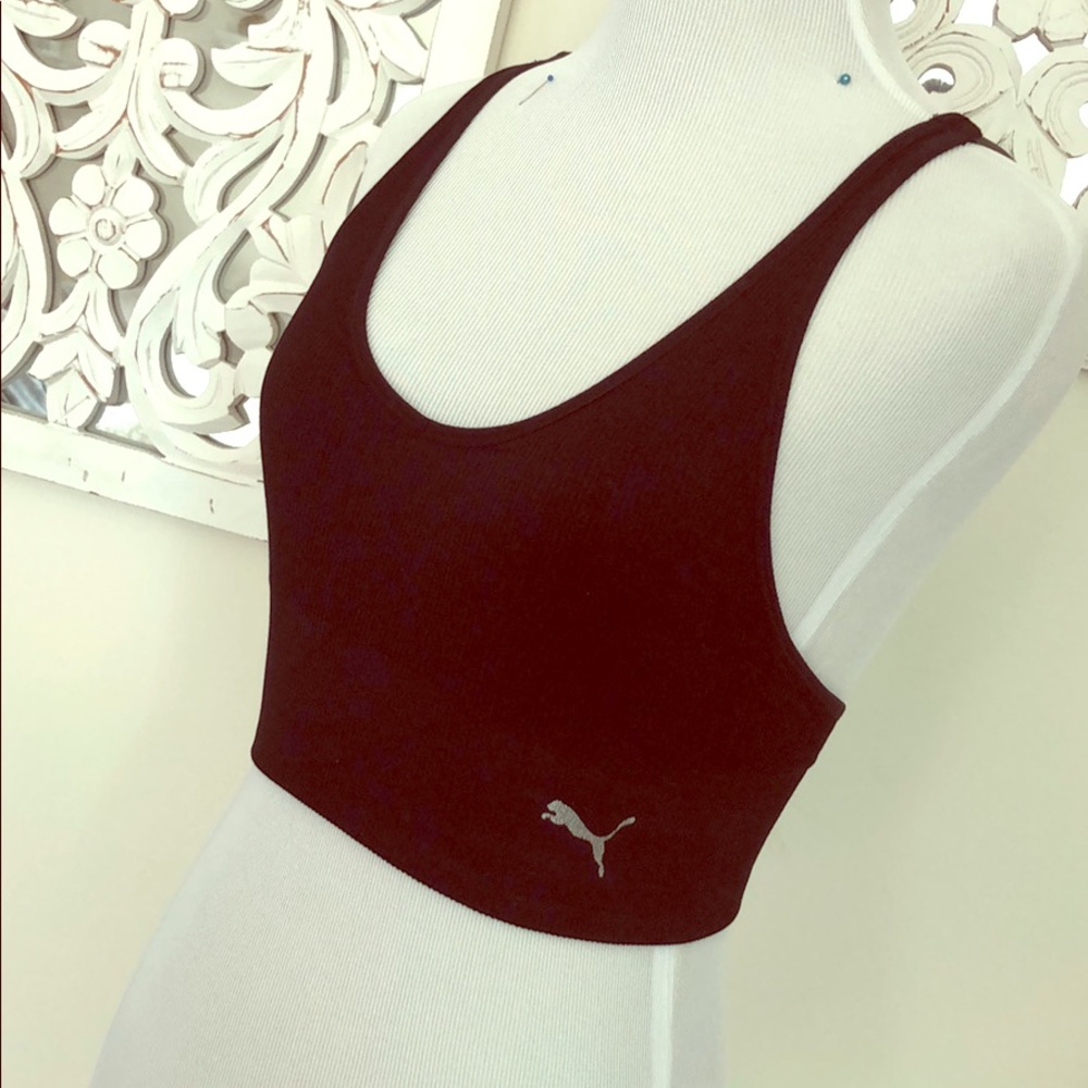 Black Puma Sports Bra w/ Strappy Back